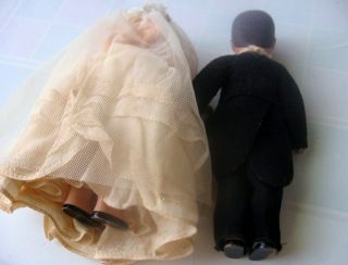 Vintage Storybook Bride and Groom dolls approx 6 inches tall 2