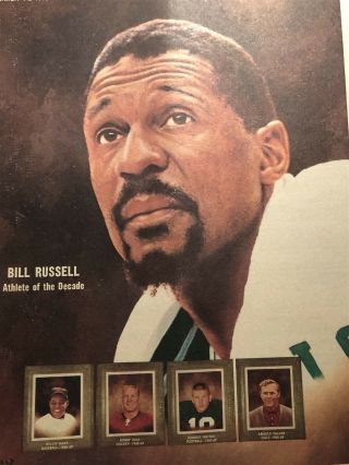 1970 Sporting News Boston Celtics Bill Russell No Label Athlete Of Decade Unitas