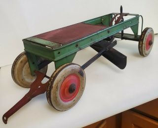 Antique C.  1920s Structo Pressed Steel Toy Road Grader Consturction Toy