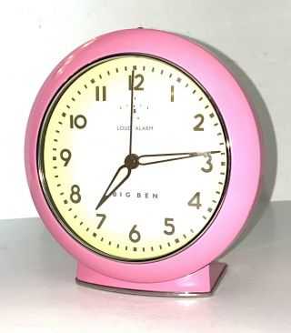Big Ben Alarm Clock Green Pink Loud Battery Operated 5”