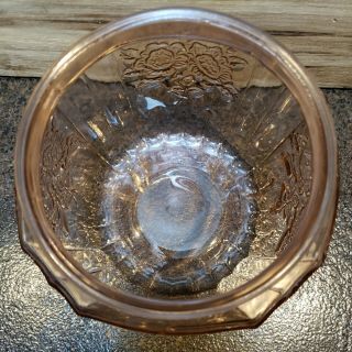 Antique Pink Depression Glass Biscuit Cookie Jar Mayfair Rose Anchor Hocking 3