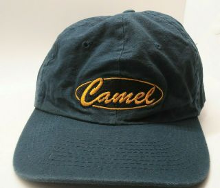 Vintage Joe Camel Cigarettes 1990s Navy Blue Adjustable Low Profile Hat Cap