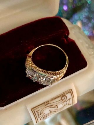 Antique Art Deco 14k Two Stone Diamond Ring,  1.  00 Ctw.  (revised)