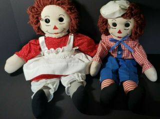 Raggedy Ann And Andy 20 " Dolls Embroidered I Love You Heart