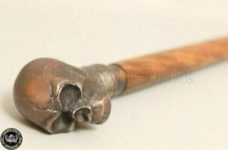 Designer Monkey Skull Head Handle Walking Cane Vintage Solid Wooden Stick Gift
