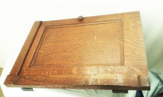 Vtg Antique Singer Treadle Sewing Machine Cabinet Wood Door Tiger Oak Part