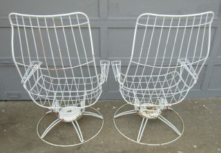 Vintage Pair Mid Century Modern Homecrest Patio Spring Rocking Lounge Chairs 3