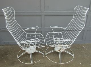 Vintage Pair Mid Century Modern Homecrest Patio Spring Rocking Lounge Chairs 4