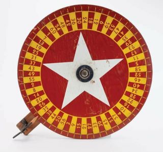 Antique Carnival Casino Game Wood Wheel Of Chance Folk Art