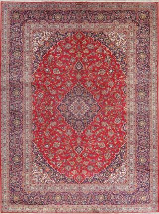 Traditional 10 X 13 Wool Hand - Knotted Floral One - Of - A - Kind Oriental Area Rug