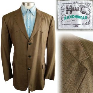 Vintage 1960s H Bar C Ranchwear Western Sportcoat Jacket Cowboy 44