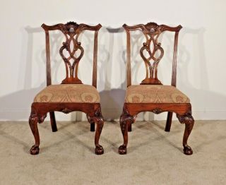 Pair Henredon Furniture Mahogany Rittenhouse Dining Side Chairs Pair 1
