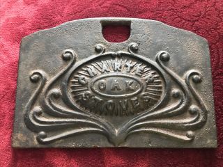 Antique Charter Oak Stove Cast Iron Name Plate