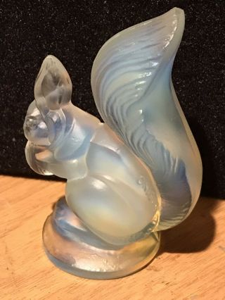 Antique Sabino Opalescent Glass,  French Glass Squirrel,  Signed