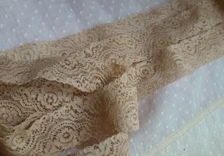 Roses Vintage French Alencon Lace Trim 4,  Yard Insertion 1.  25 " Wide