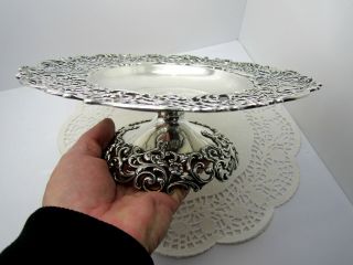 Floral Sterling Silver Centerpiece Compote - Tazza - Theodore Starr - Ny,  N York
