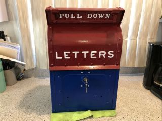Antique 1948 Us Mail Letterbox Cast Iron/steel Mail Box