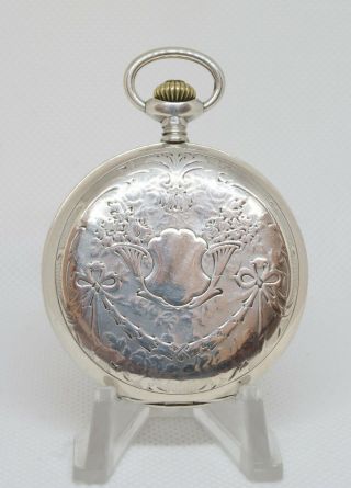 Antique Zenith Silver Grand Prix Paris 1900 Pocket Watch 15 Rubis