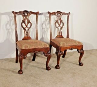 Pair Henredon Furniture Mahogany Rittenhouse Dining Side Chairs Pair 2