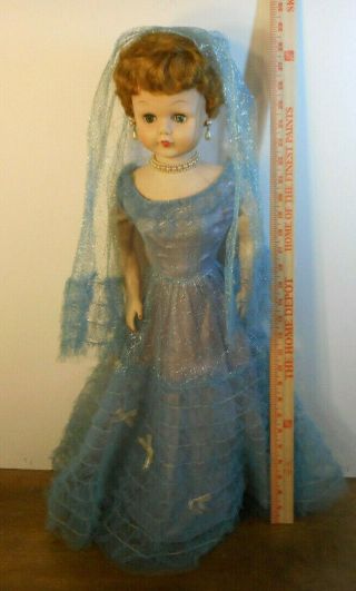 Vintage 29 " Tall Soft Touch Vinyl Fashion Doll With 2 Formal Dress Outfits