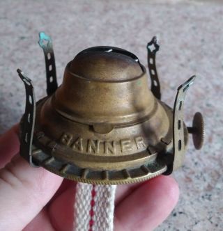 Vintage Antique 1 P&a Banner Oil Kerosene Lamp Burner Look 2 1/2 " Fit Chimney