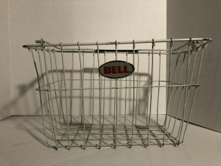 Vintage Bell Bike Bicycle Wire Basket White With Handle