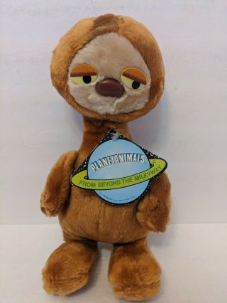 Vintage 1982 Planet Animals 13 " Plush Sloth Andromicus From Zapticon Nwt