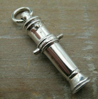 Highly Collectable Solid Silver 925 Cannon Shaped Whistle Millitaria Royal Navy