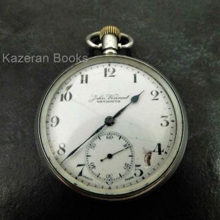 Antique Solid Silver Fob Pocket Watch 1922 John Vincent Weymouth Selezi 7 Jewel