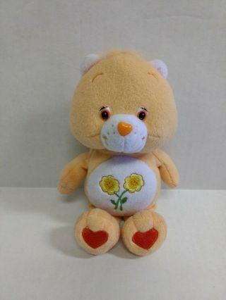 Care Bears Friend Bear Plush Stuff Animal Toy 9 " Heart Feet Orange 2002