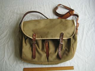 Vintage Canvas And Leather Fishing Bag With Liner In Good