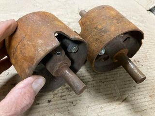 (2) Antique Cast Iron 4x2 3/4 " Flat Belt Pulleys Lineshaft Gas Engine Grinder