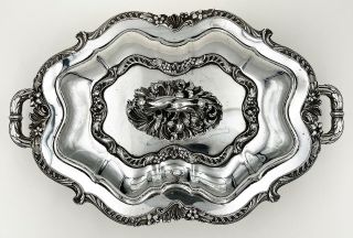Fine WILLIAM IV OLD SHEFFIELD PLATE CRESTED ENTREE DISH & WARMING STAND c1830 3