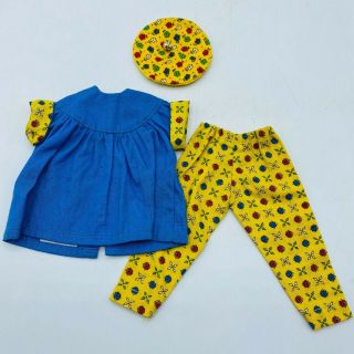 Libby Littlechap Pajama Outfit 1301 3 Pc Hat Blue Yellow Red Vintage 1963 Remco