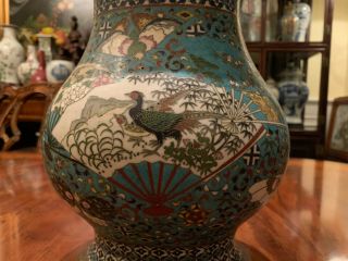 A Large Antique Cloisonné Hu Vase.