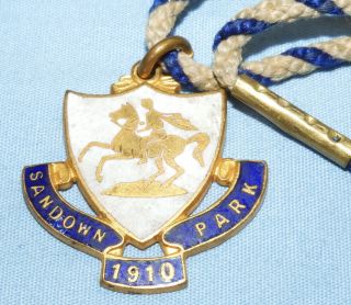 Antique 1910 Sandown Park Horse Racing Club Members Race Badge Edwardian No 440