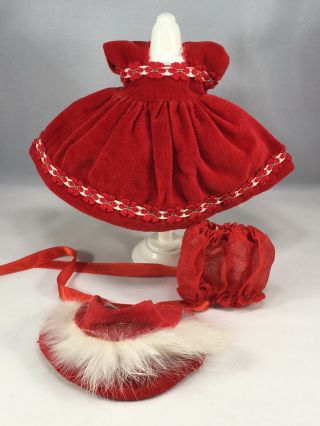 1953 Ginny Debutante Series " Ginger " Dress W - Fur Trim Bonnet,  Bloomers (no Doll)