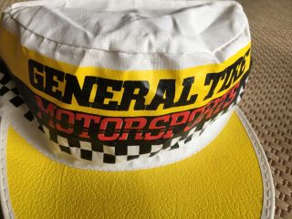 Vintage General Tire Motorsports Painters Hat Cap Racing Yellow White Black Osfa