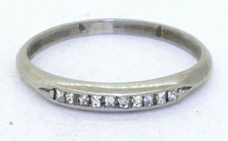Antique Platinum 0.  25ct Vs1/f Diamond French Cut Band Ring Size 5
