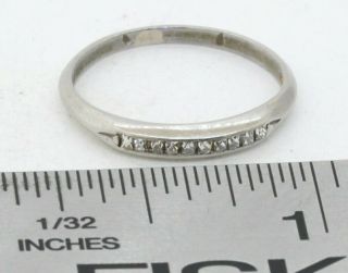 Antique Platinum 0.  25CT VS1/F diamond French cut band ring size 5 4