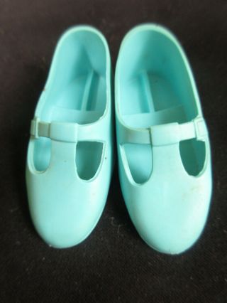 Vintage Ideal Velvet Mia Dina Teal Doll Shoes - Crissy Family