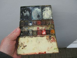 An Antique Winsor & Newton Tin Watercolour Paint Box & Contents C1900/20?