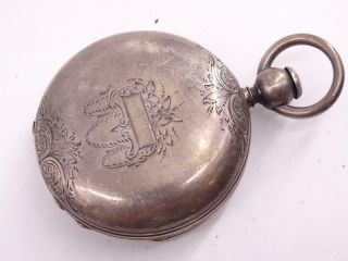 Antique Coin Silver Hunter Case Pocket Watch Waltham P.  S.  Bartlett 18s Vtg 1864