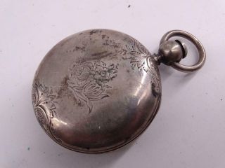 Antique Coin Silver Hunter Case Pocket Watch Waltham P.  S.  Bartlett 18s Vtg 1864 3