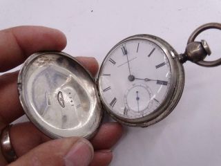 Antique Coin Silver Hunter Case Pocket Watch Waltham P.  S.  Bartlett 18s Vtg 1864 4