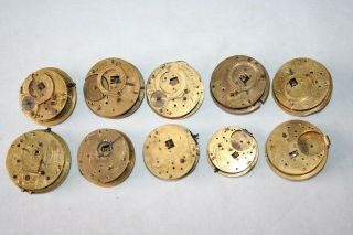Antique Pocket Watch Verge Movement Parts For Spare