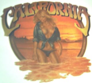 California Girl Standing In Water Vintage 70 