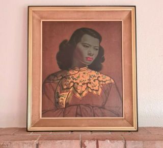 Vintage Print 50s/60s Tretchikoff " The Chinese Girl " The Green Lady