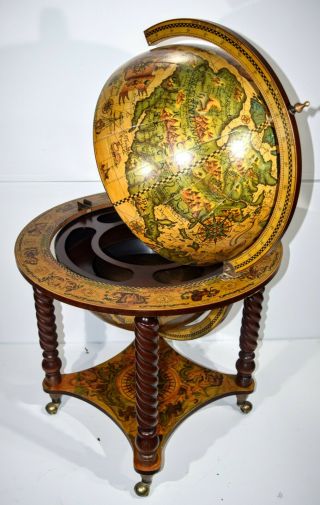 Antique /vintage Italian Portable Zodiac Bar Cart Globe