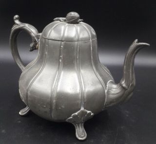 Vintage Pewter Tea Pot Thomas Otley & Sons Sheffield Extra Hard Britannia Metal
